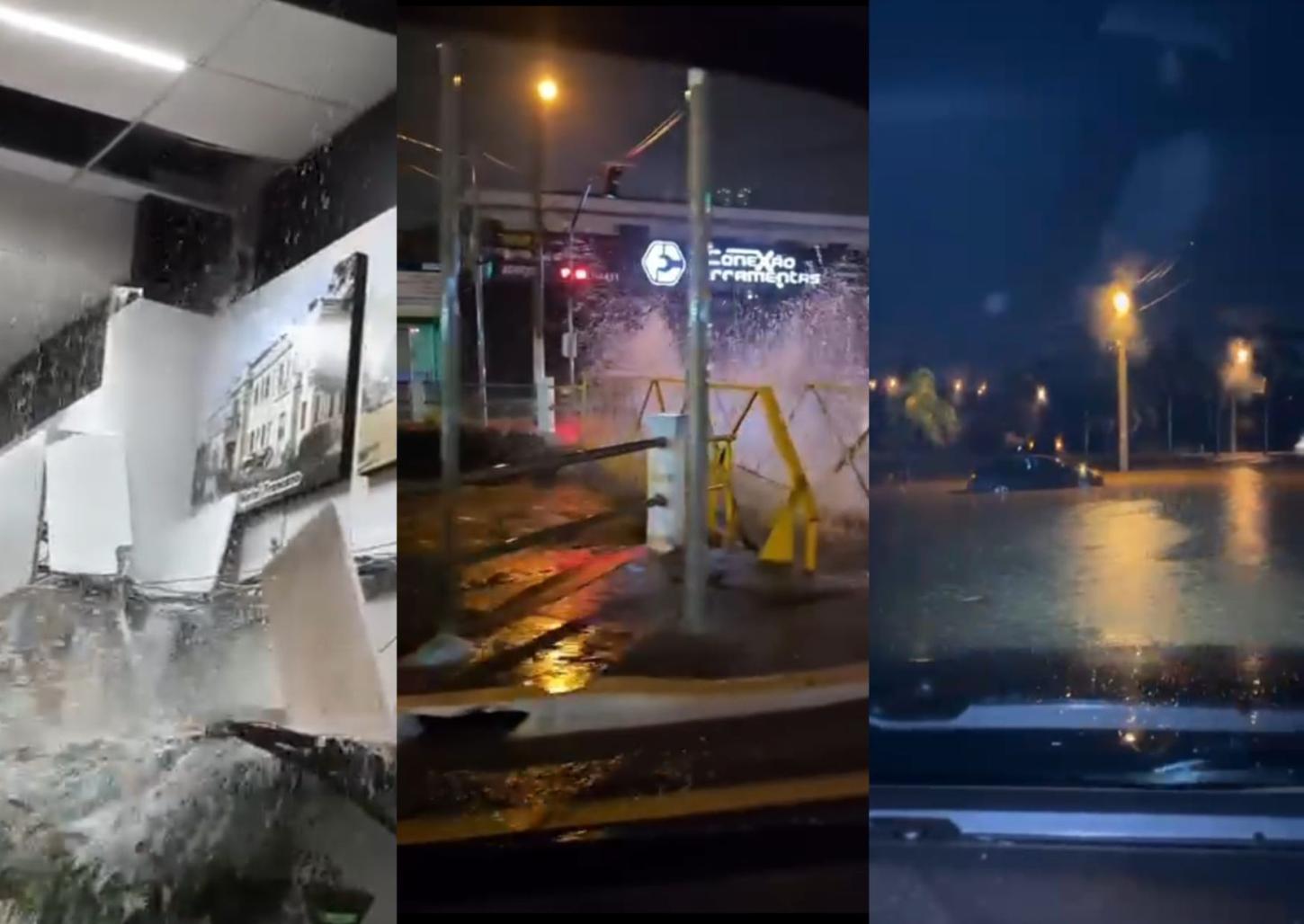 Temporal causa acidente, alagamentos, quedas de árvores e danos