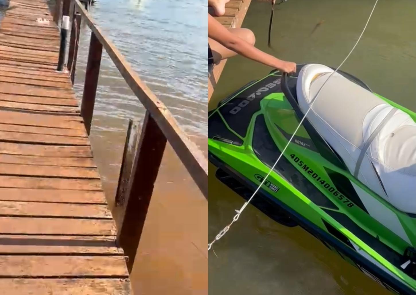 Moto aquática bate em píer onde ocorreu acidente com lancha