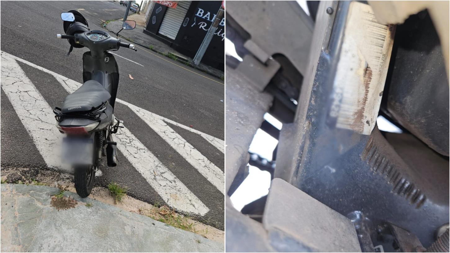 Motociclista é preso pela PM com placas de fabricação caseira