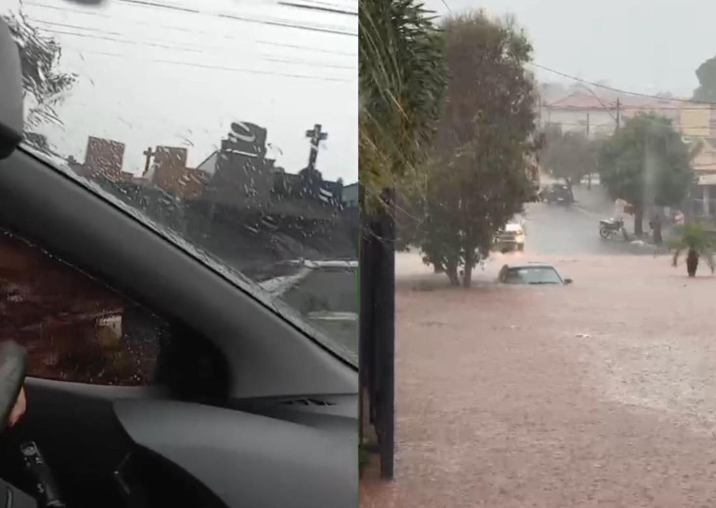 Forte chuva causa alagamento e queda de muro de cemitério em Igarapava