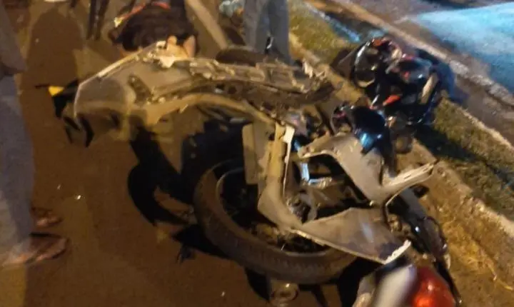 Acidente entre carro e moto deixa duas pessoas feridas no Jardim Integração 